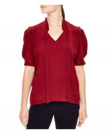 Sandro Phelia Pleat-Detail Silk Top at Bloomingdales